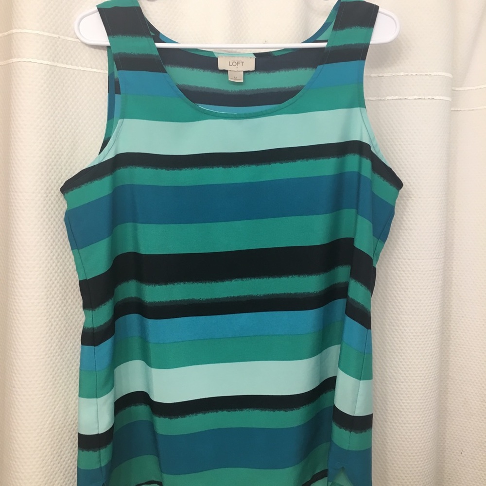 Blue/Green LOFT Sleeveless Blouse